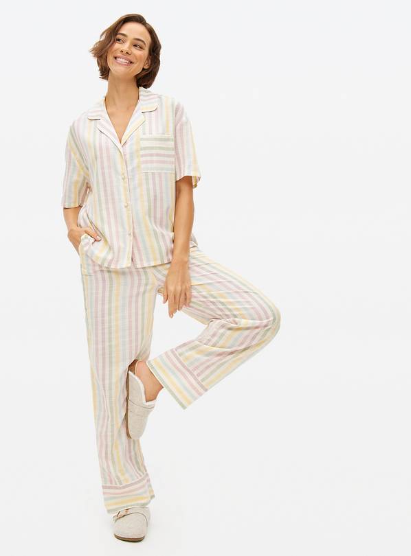 Multi Stripe Print Woven Traditional Pyjamas 16